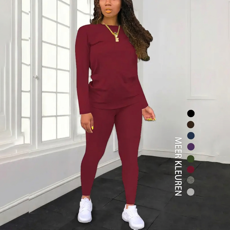 Paula | Conjunto Top Manga Larga y Pantalón