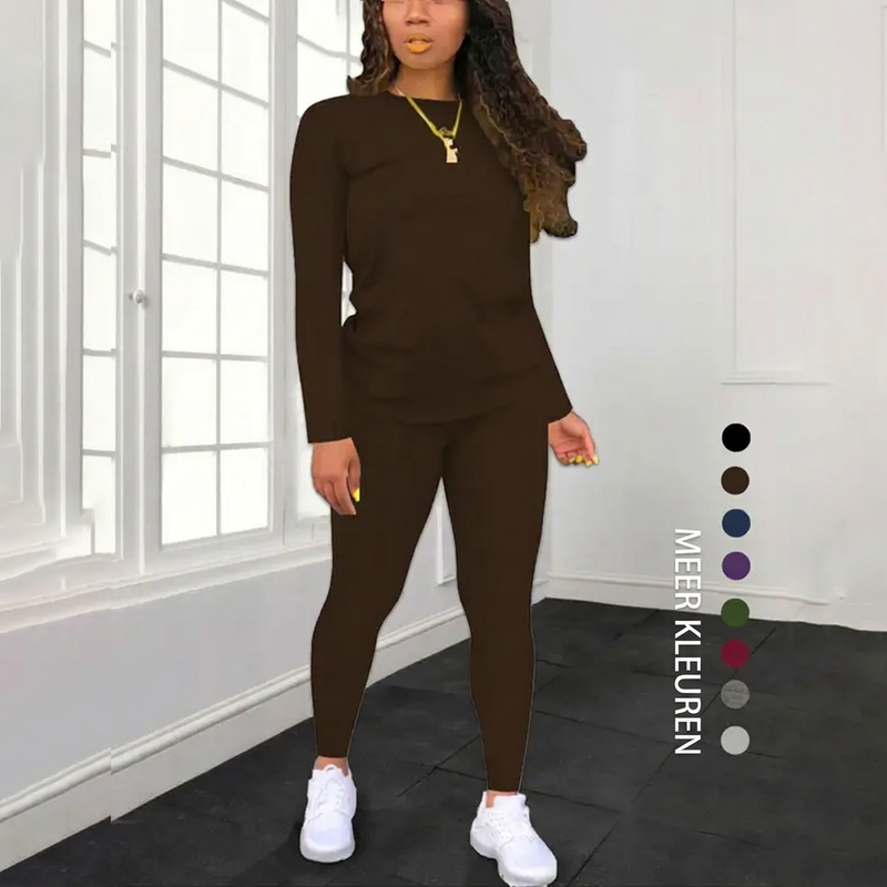 Paula | Conjunto Top Manga Larga y Pantalón