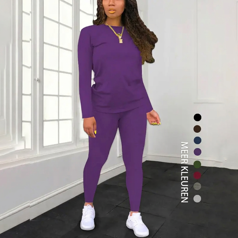 Paula | Conjunto Top Manga Larga y Pantalón