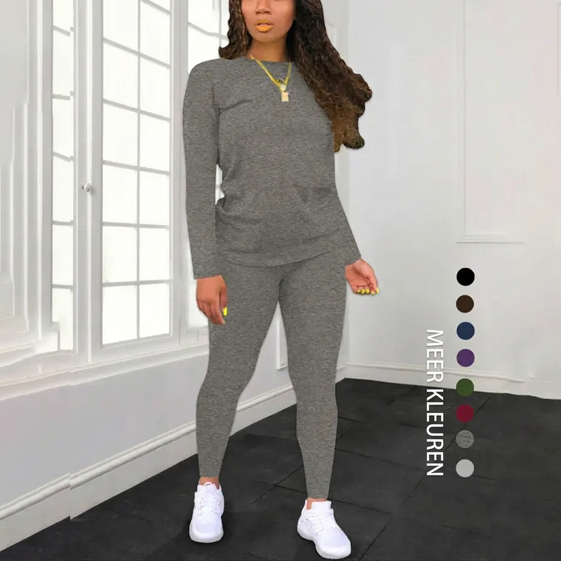 Paula | Conjunto Top Manga Larga y Pantalón
