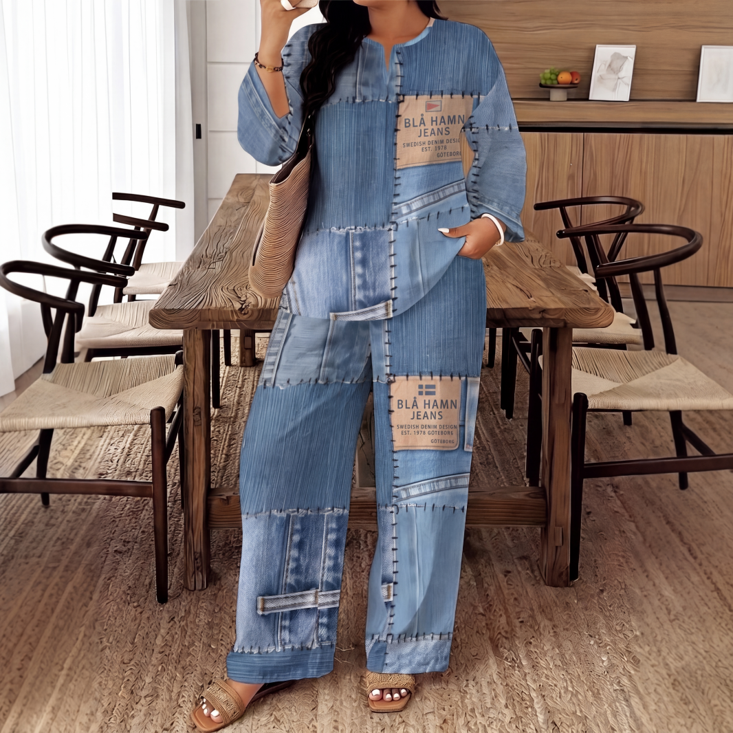 Fabiola | Conjunto Top Manga Larga y Pantalón