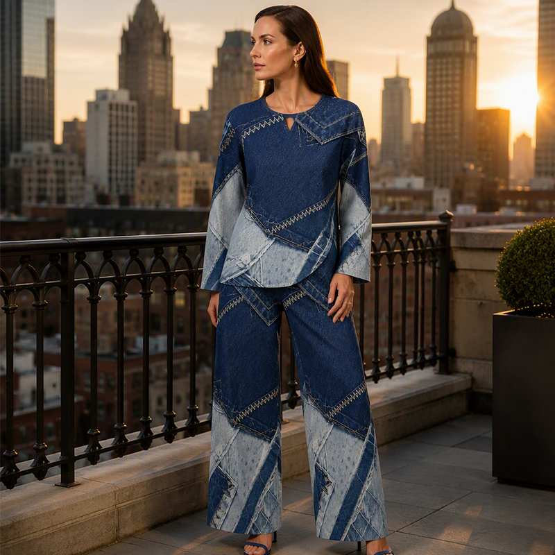 Fabiola | Conjunto Top Manga Larga y Pantalón