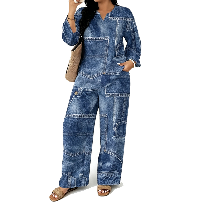 Fabiola | Conjunto Top Manga Larga y Pantalón