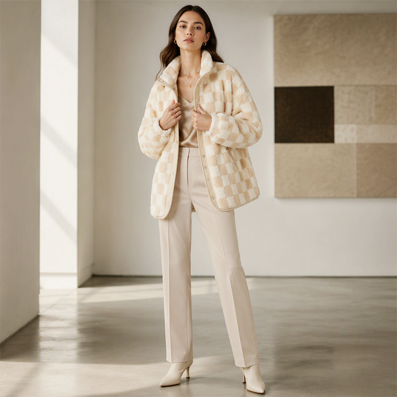 Renata | Chaqueta de Cuadros Cálida