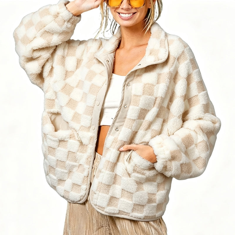 Renata | Chaqueta de Cuadros Cálida