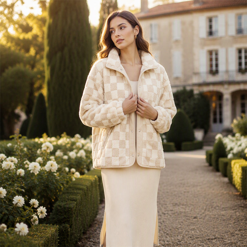 Renata | Chaqueta de Cuadros Cálida