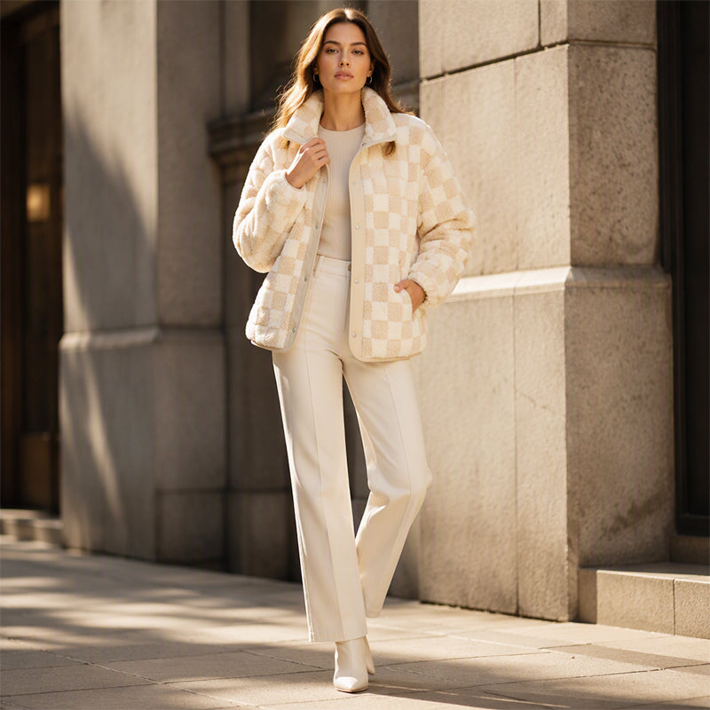 Renata | Chaqueta de Cuadros Cálida