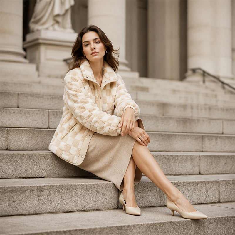 Renata | Chaqueta de Cuadros Cálida