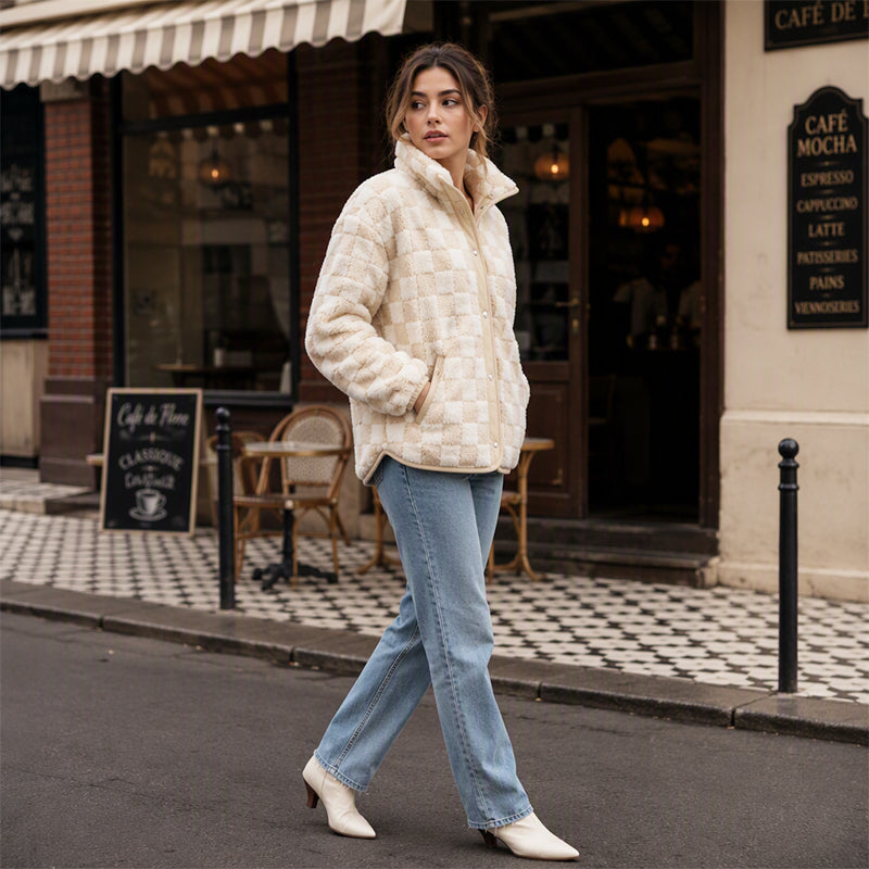 Renata | Chaqueta de Cuadros Cálida