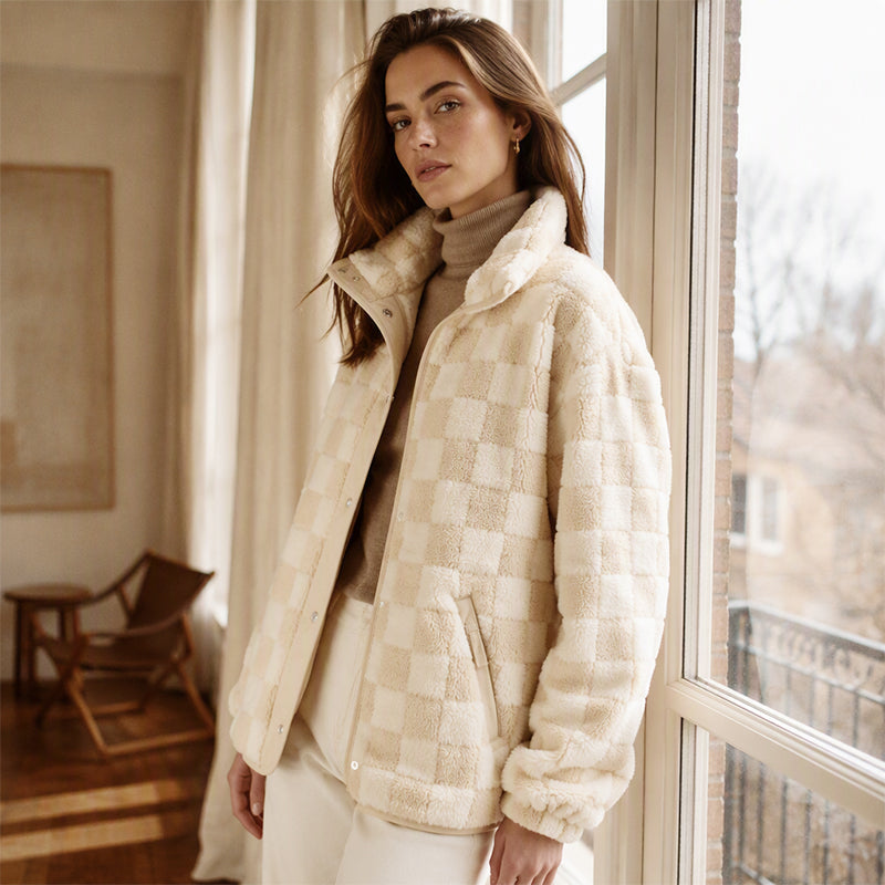 Renata | Chaqueta de Cuadros Cálida