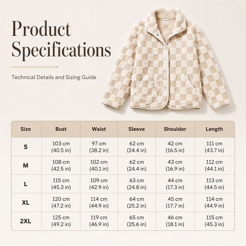 Renata | Chaqueta de Cuadros Cálida